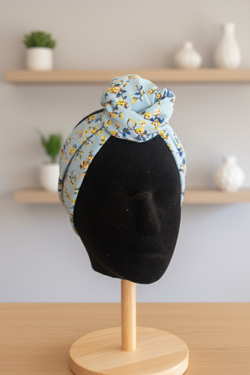 Bandeau fleuri bleu