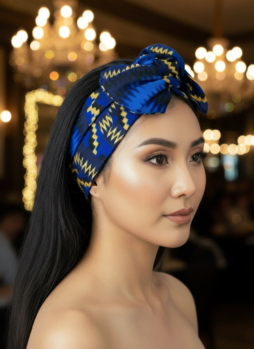 Bandeau Wax Zigzag Azur & Or