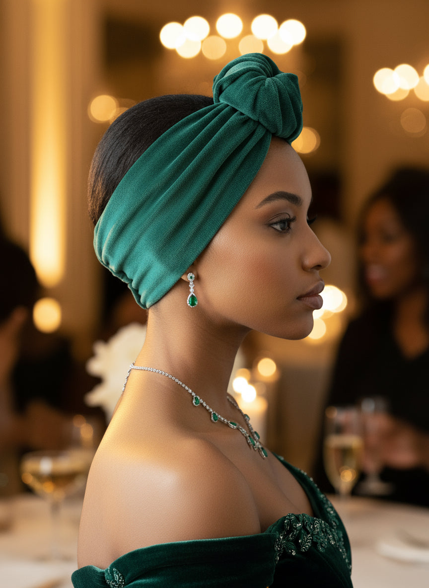 Bandeau Vert Émeraude Velouté