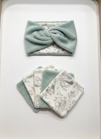 Lot bandeau plus 3 éponges  pour bébé