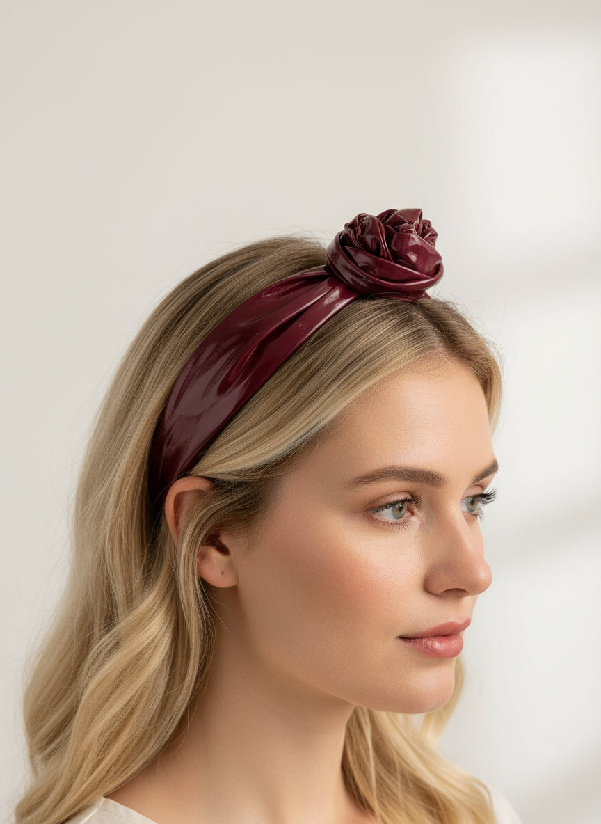Bandeau Vinyle Bordeaux Intense